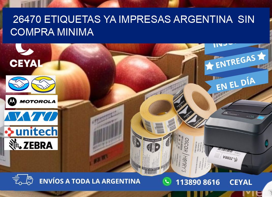 26470 ETIQUETAS YA IMPRESAS ARGENTINA  SIN COMPRA MINIMA