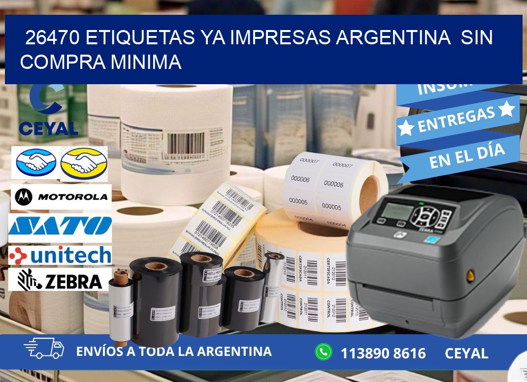 26470 ETIQUETAS YA IMPRESAS ARGENTINA  SIN COMPRA MINIMA