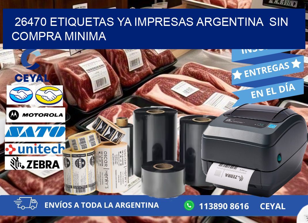 26470 ETIQUETAS YA IMPRESAS ARGENTINA  SIN COMPRA MINIMA