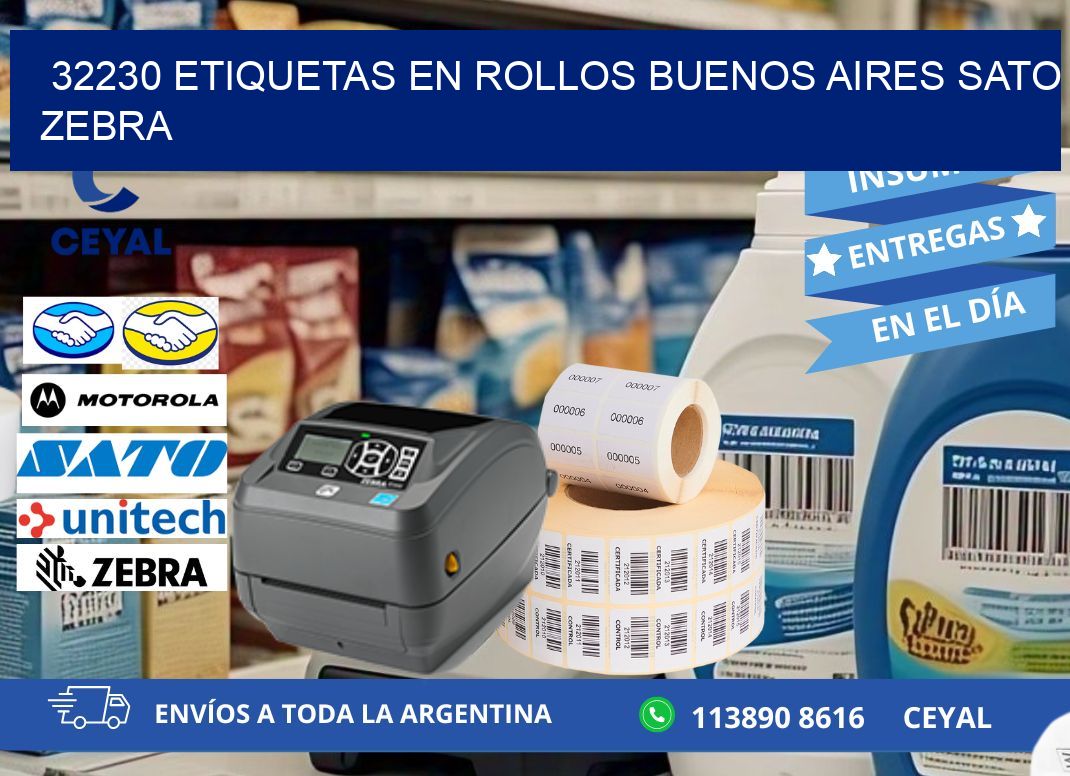 32230 ETIQUETAS EN ROLLOS BUENOS AIRES SATO ZEBRA