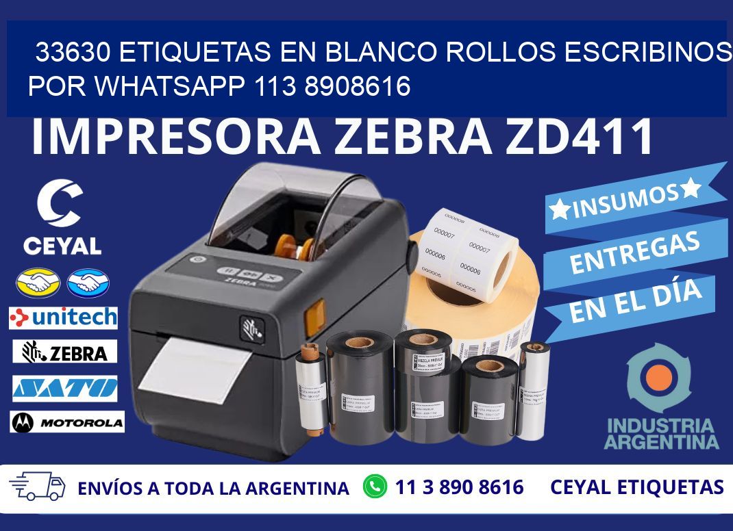 33630 ETIQUETAS EN BLANCO ROLLOS ESCRIBINOS POR WHATSAPP 113 8908616
