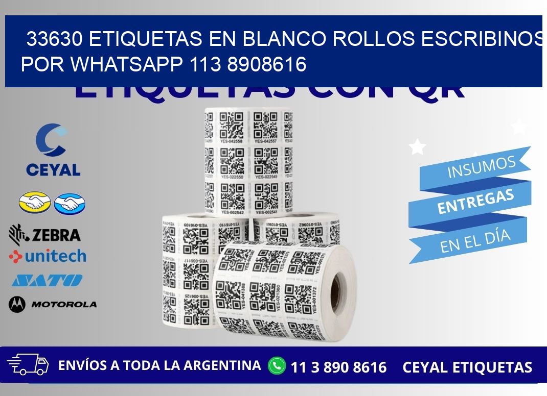 33630 ETIQUETAS EN BLANCO ROLLOS ESCRIBINOS POR WHATSAPP 113 8908616