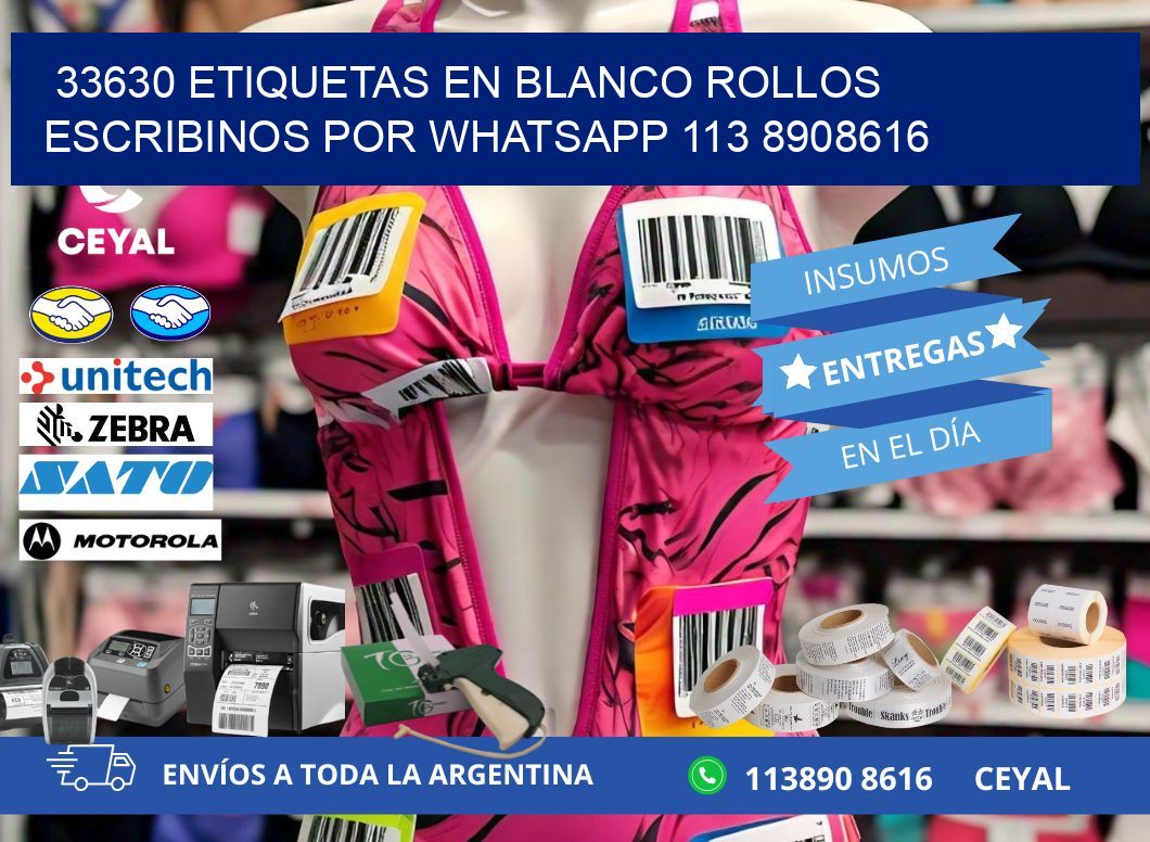 33630 ETIQUETAS EN BLANCO ROLLOS ESCRIBINOS POR WHATSAPP 113 8908616