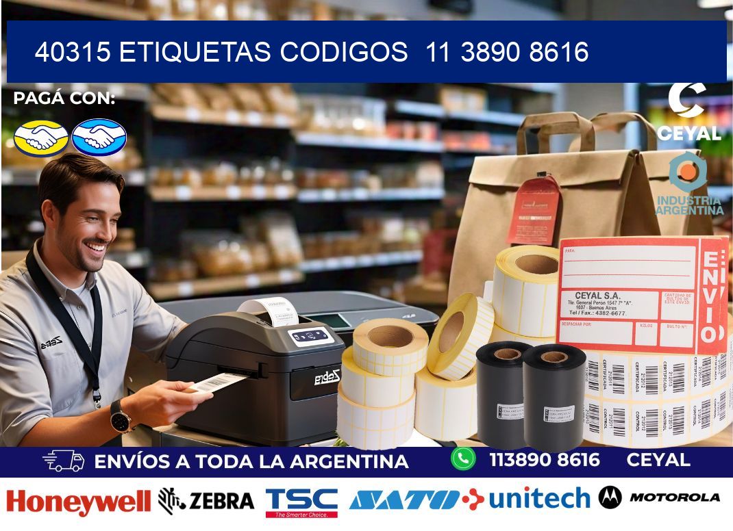 40315 ETIQUETAS CODIGOS  11 3890 8616