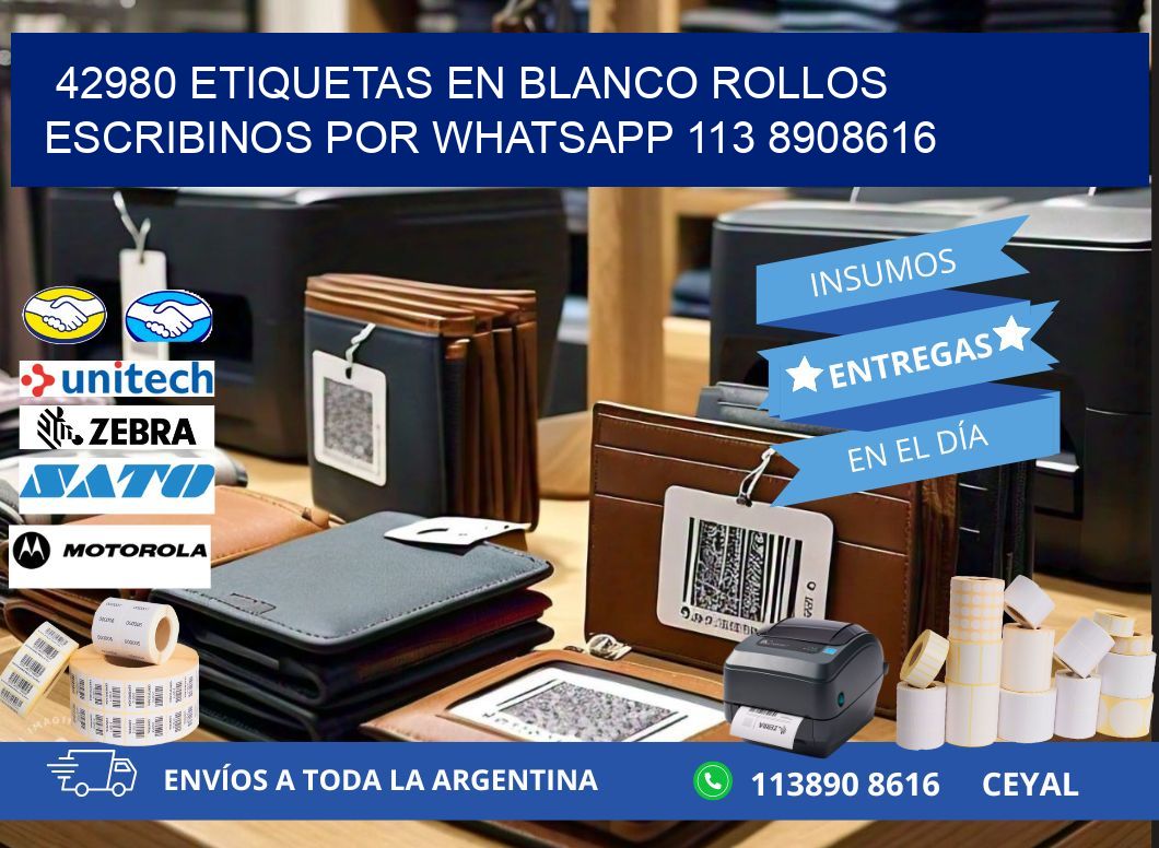 42980 ETIQUETAS EN BLANCO ROLLOS ESCRIBINOS POR WHATSAPP 113 8908616