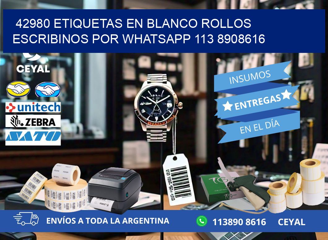 42980 ETIQUETAS EN BLANCO ROLLOS ESCRIBINOS POR WHATSAPP 113 8908616