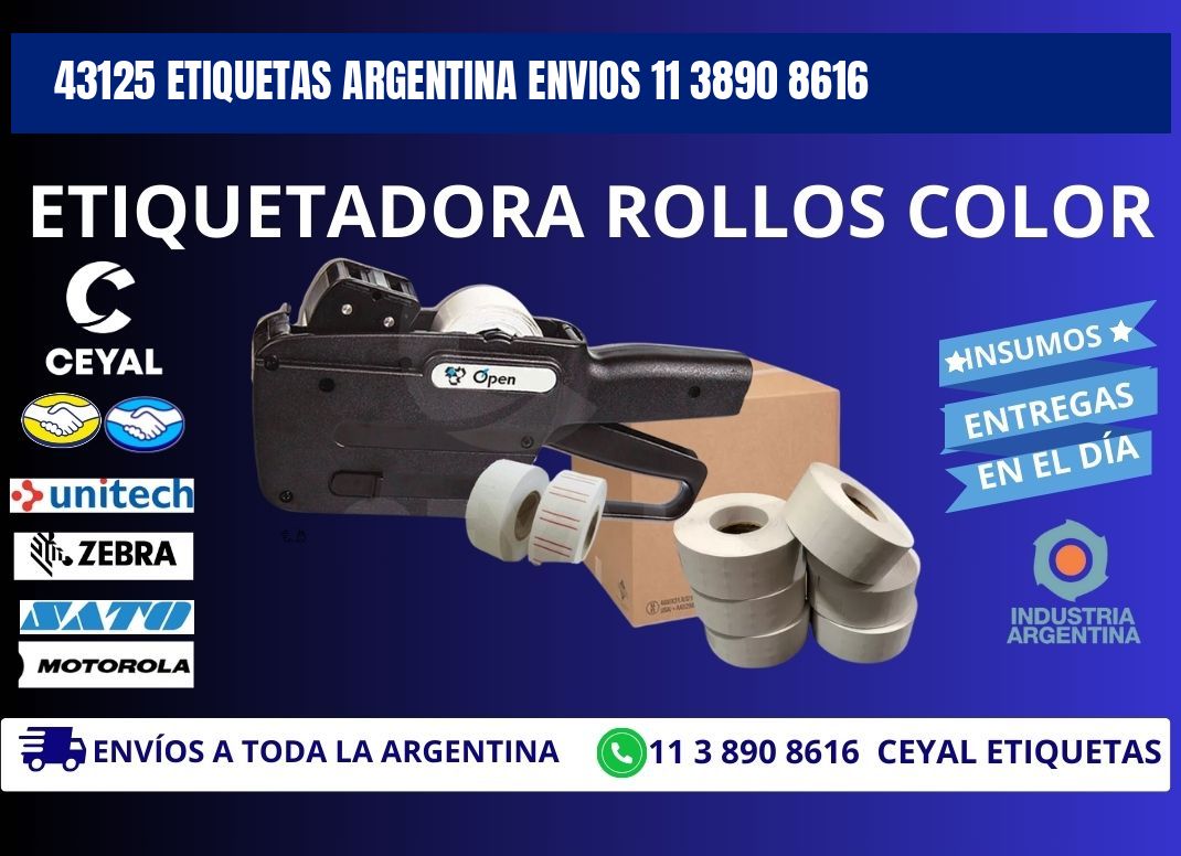 43125 ETIQUETAS ARGENTINA ENVIOS 11 3890 8616