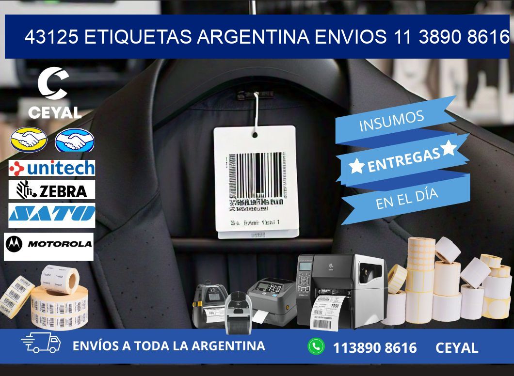 43125 ETIQUETAS ARGENTINA ENVIOS 11 3890 8616