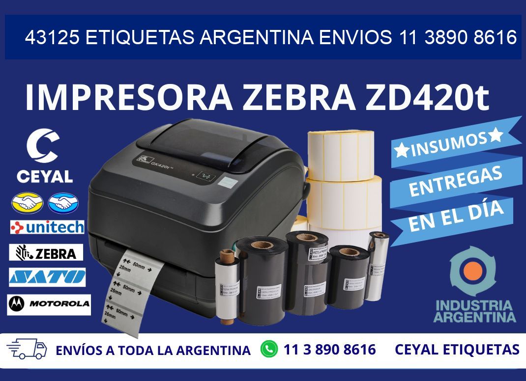 43125 ETIQUETAS ARGENTINA ENVIOS 11 3890 8616