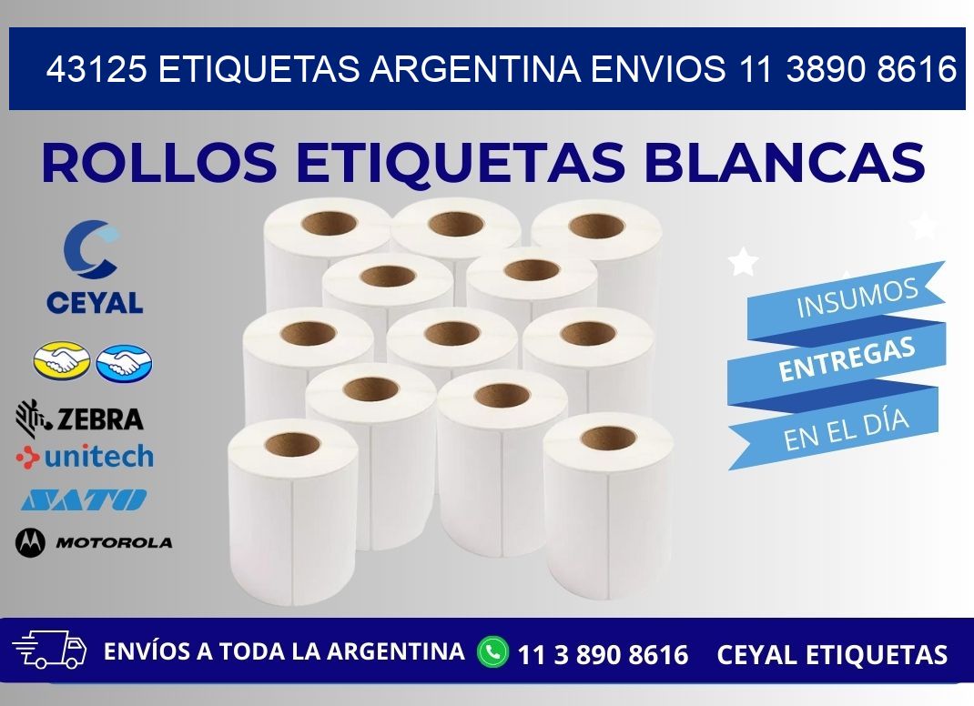 43125 ETIQUETAS ARGENTINA ENVIOS 11 3890 8616