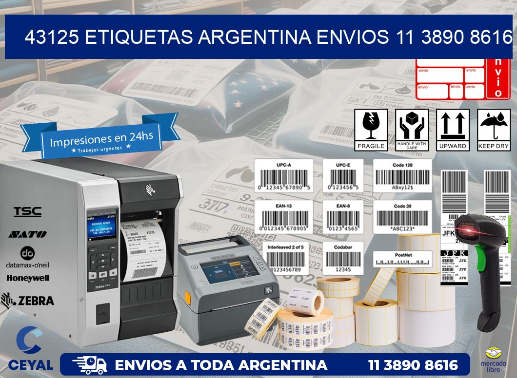 43125 ETIQUETAS ARGENTINA ENVIOS 11 3890 8616