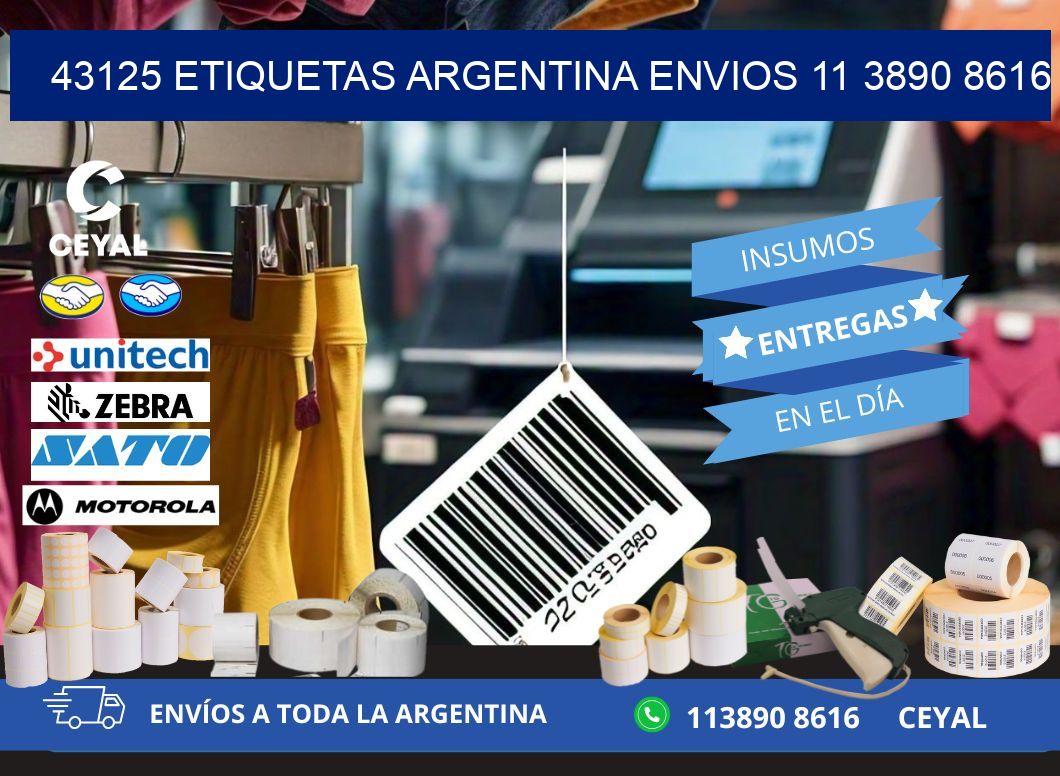 43125 ETIQUETAS ARGENTINA ENVIOS 11 3890 8616