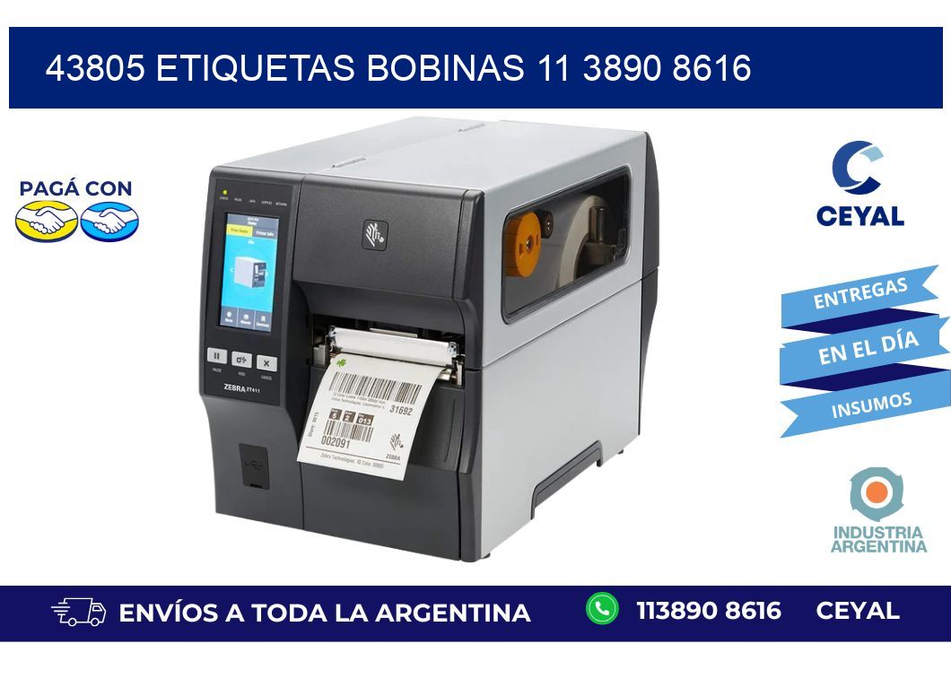 43805 ETIQUETAS BOBINAS 11 3890 8616