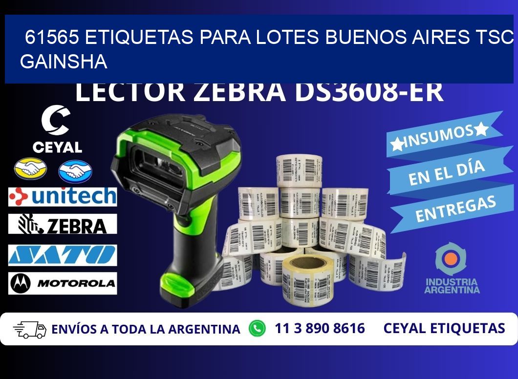 61565 ETIQUETAS PARA LOTES BUENOS AIRES TSC GAINSHA