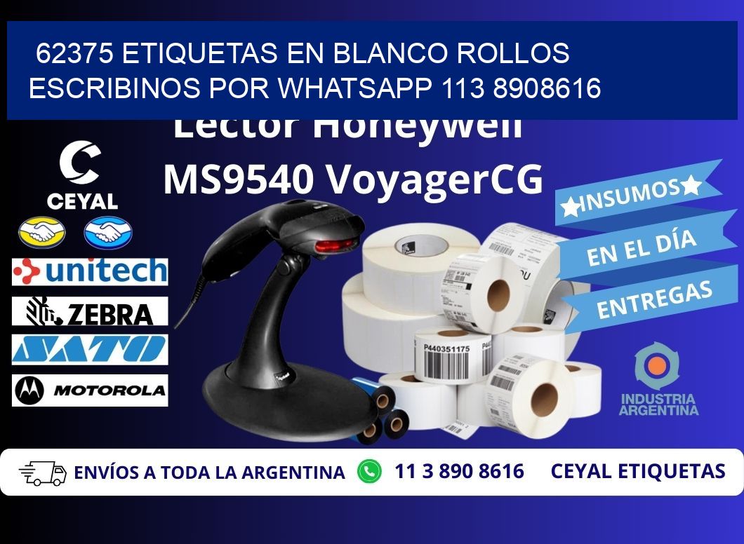 62375 ETIQUETAS EN BLANCO ROLLOS ESCRIBINOS POR WHATSAPP 113 8908616