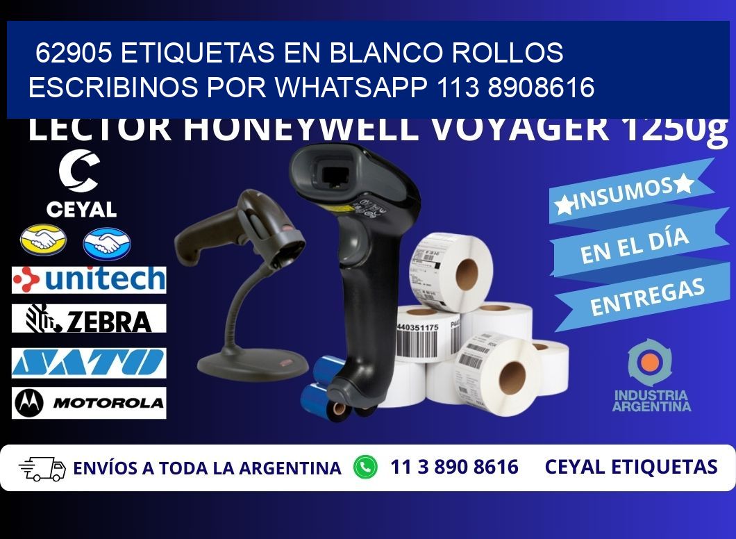62905 ETIQUETAS EN BLANCO ROLLOS ESCRIBINOS POR WHATSAPP 113 8908616