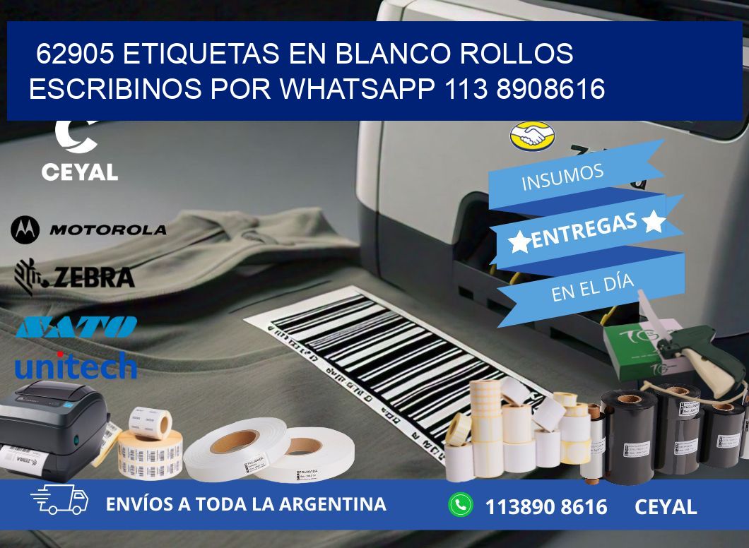 62905 ETIQUETAS EN BLANCO ROLLOS ESCRIBINOS POR WHATSAPP 113 8908616