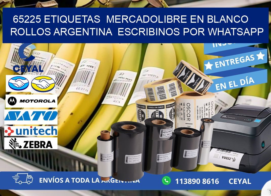 65225 ETIQUETAS  MERCADOLIBRE EN BLANCO ROLLOS ARGENTINA  ESCRIBINOS POR WHATSAPP