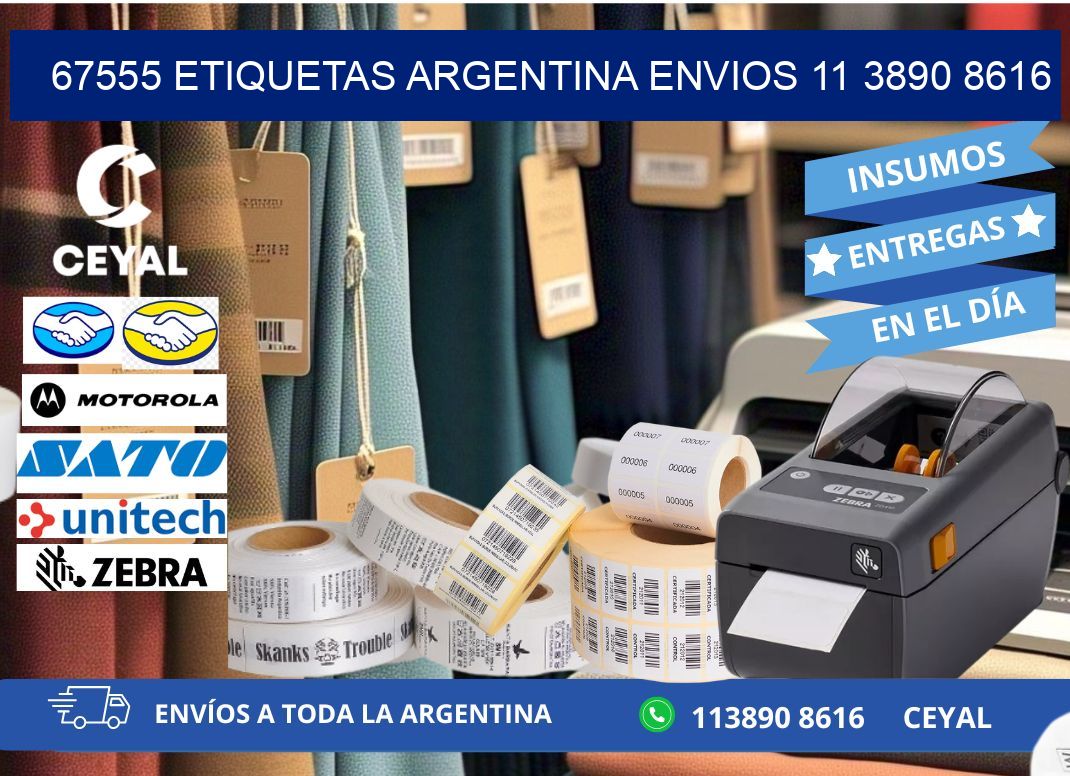 67555 ETIQUETAS ARGENTINA ENVIOS 11 3890 8616