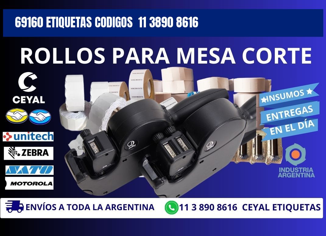 69160 ETIQUETAS CODIGOS  11 3890 8616