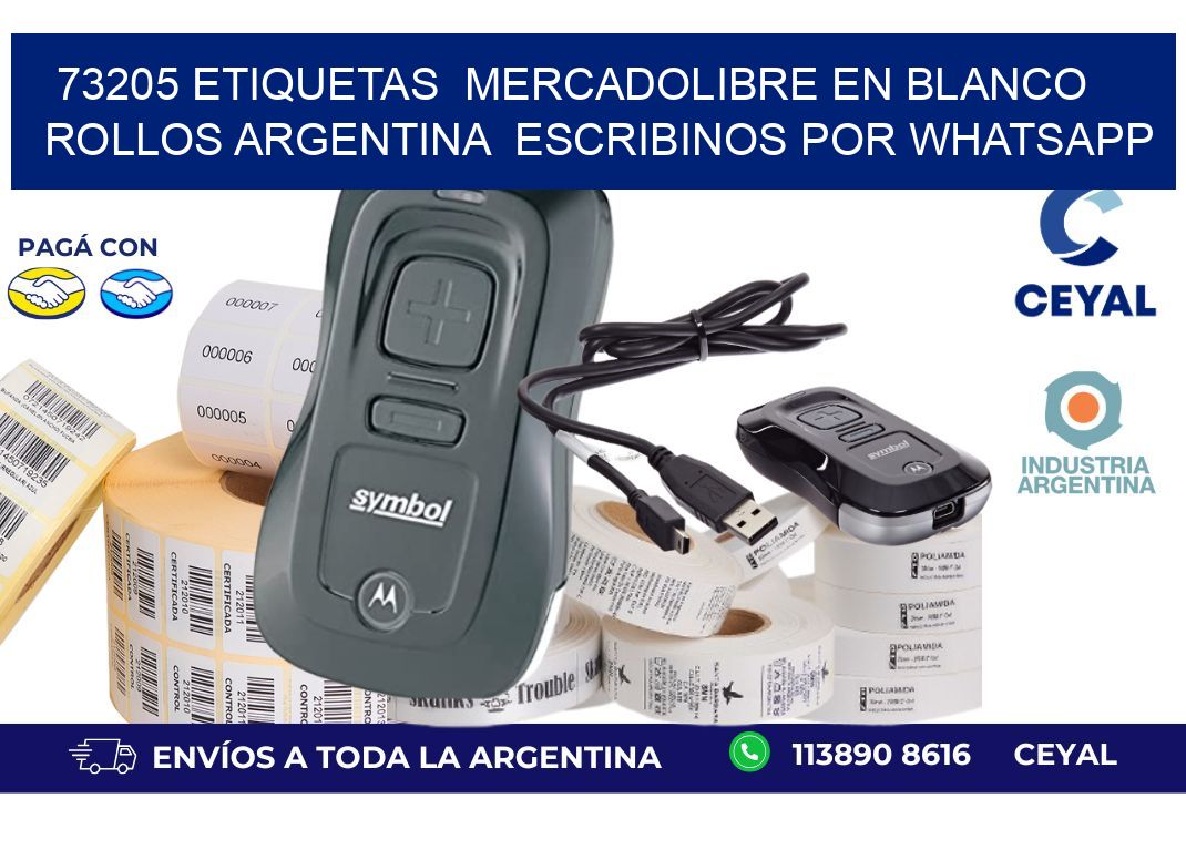 73205 ETIQUETAS  MERCADOLIBRE EN BLANCO ROLLOS ARGENTINA  ESCRIBINOS POR WHATSAPP