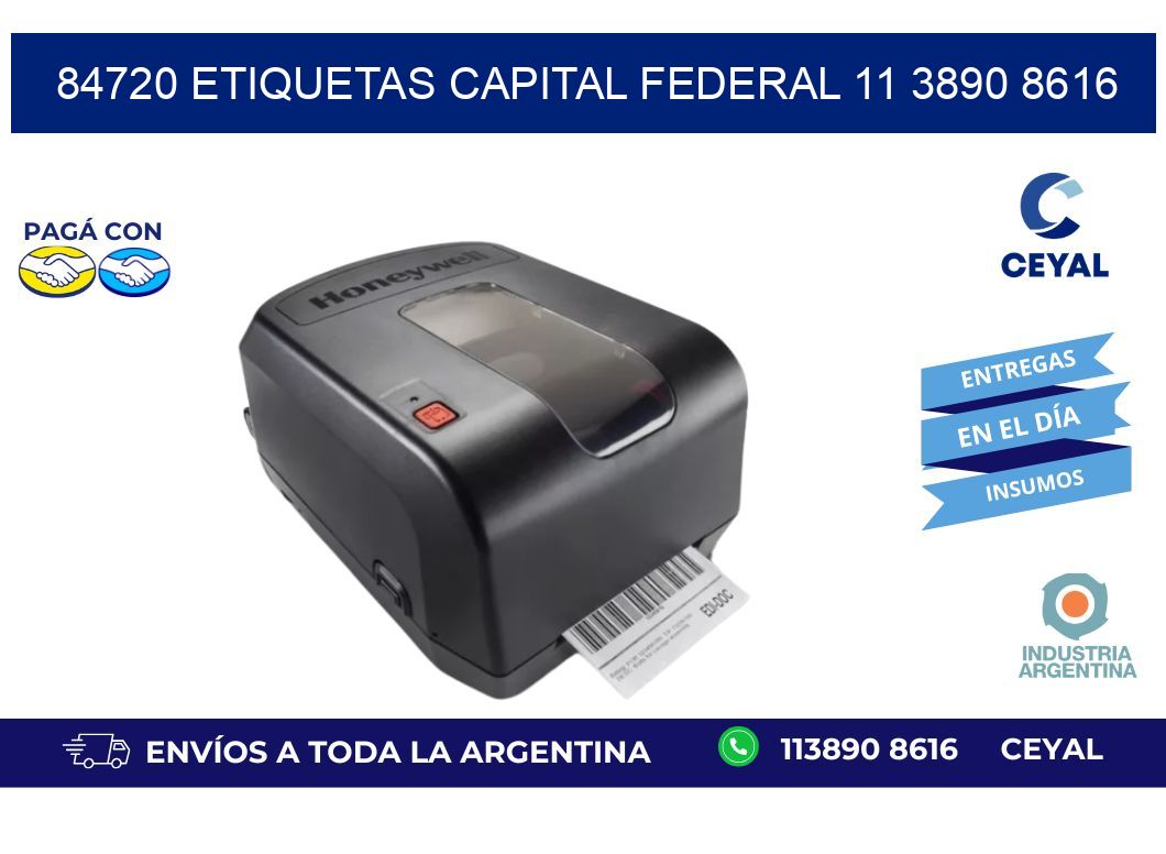 84720 ETIQUETAS CAPITAL FEDERAL 11 3890 8616