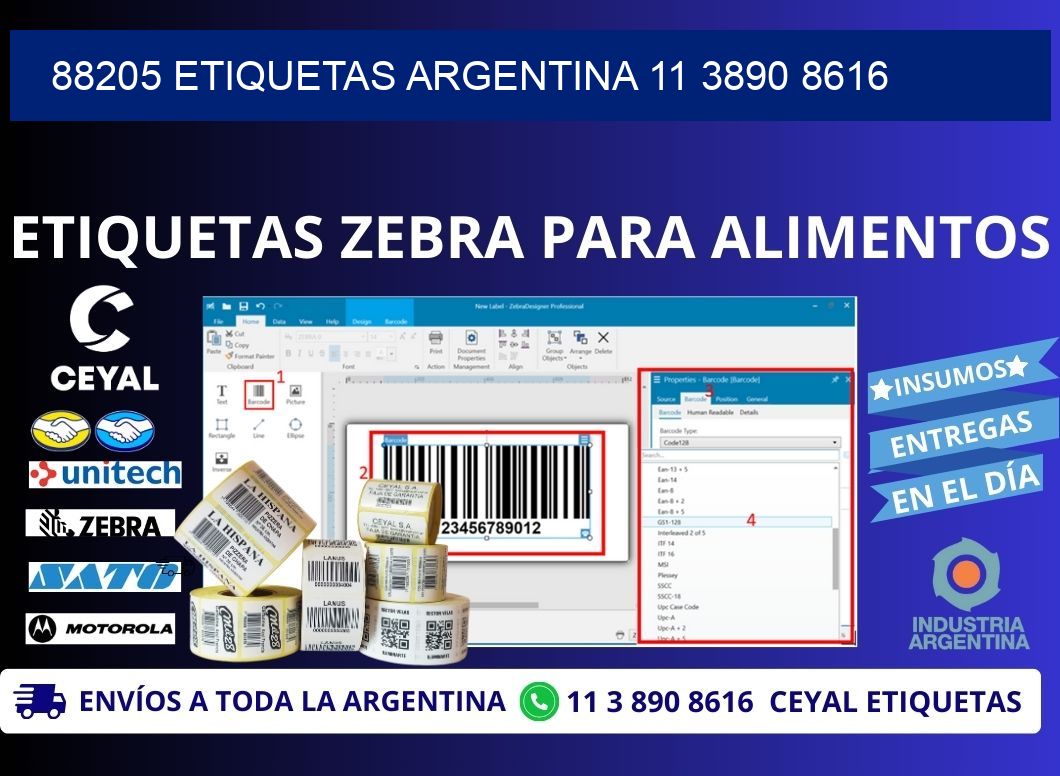 88205 ETIQUETAS ARGENTINA 11 3890 8616