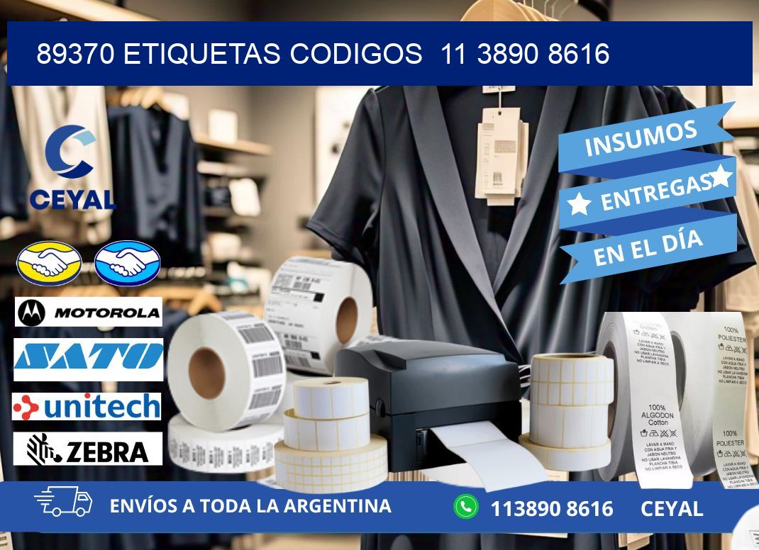 89370 ETIQUETAS CODIGOS  11 3890 8616
