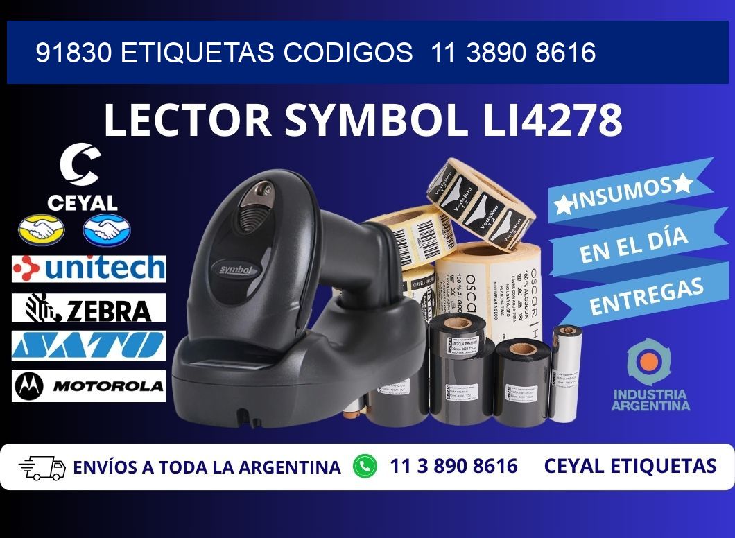 91830 ETIQUETAS CODIGOS  11 3890 8616