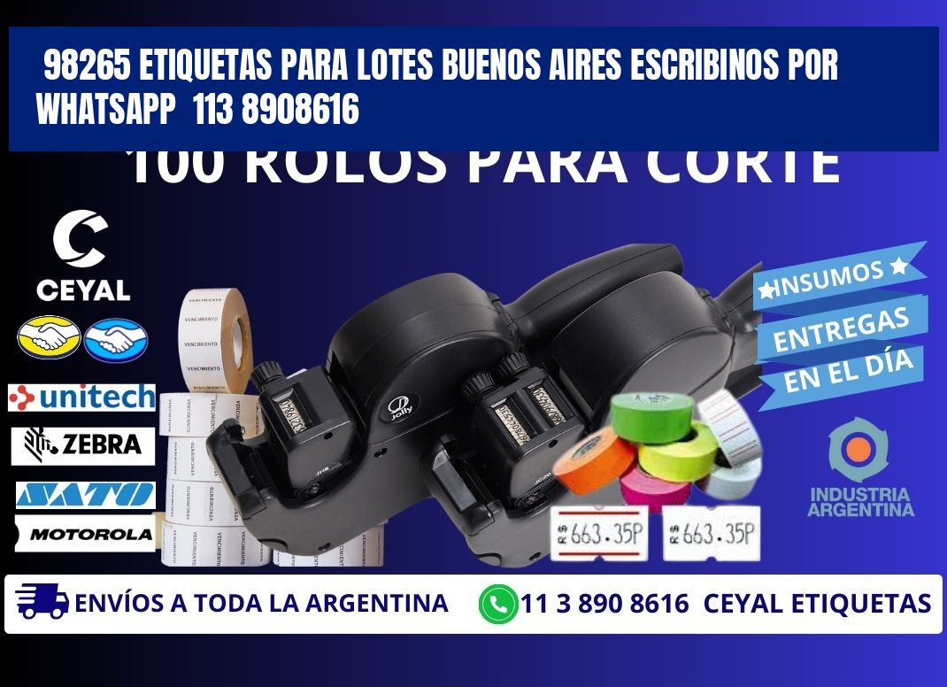98265 ETIQUETAS PARA LOTES BUENOS AIRES ESCRIBINOS POR WHATSAPP  113 8908616