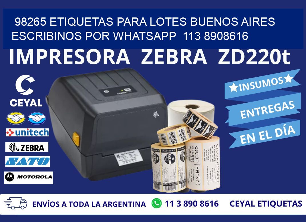 98265 ETIQUETAS PARA LOTES BUENOS AIRES ESCRIBINOS POR WHATSAPP  113 8908616