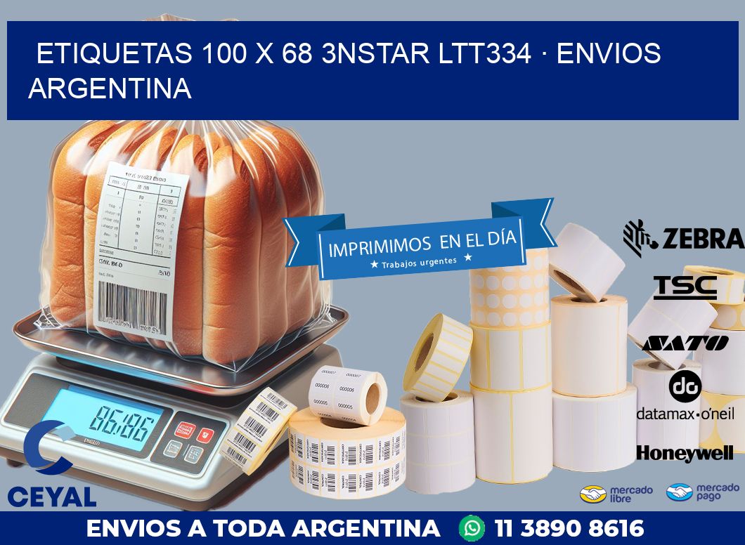 ETIQUETAS 100 x 68 3NSTAR LTT334 · ENVIOS ARGENTINA