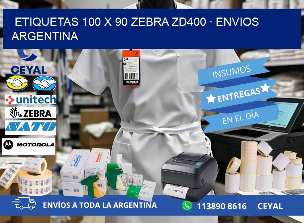 ETIQUETAS 100 x 90 ZEBRA ZD400 · ENVIOS ARGENTINA