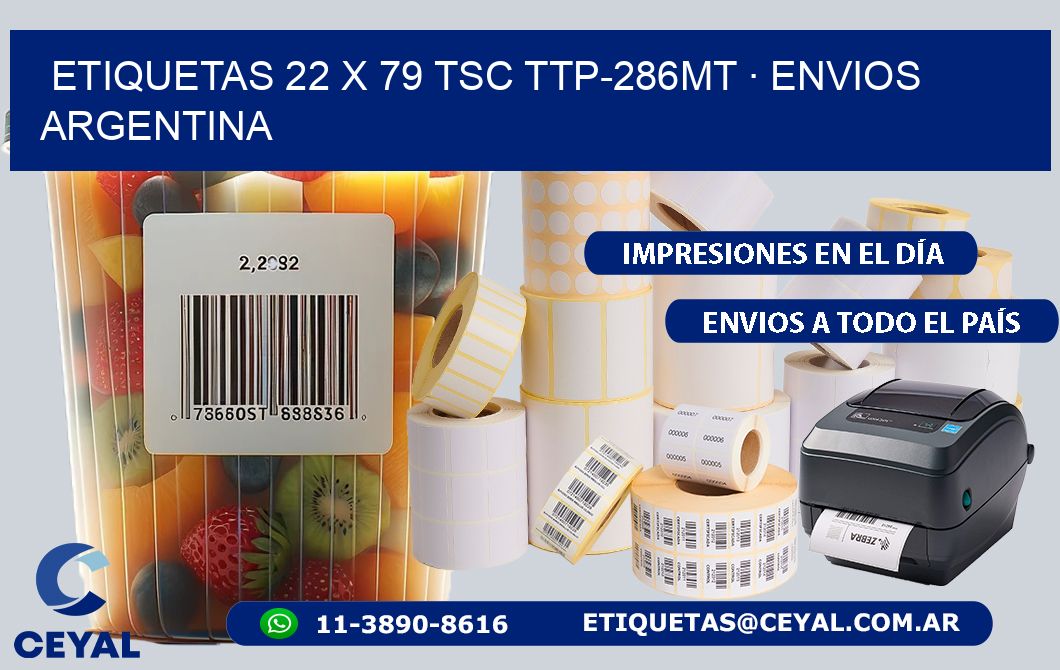 ETIQUETAS 22 x 79 TSC TTP-286MT · ENVIOS ARGENTINA