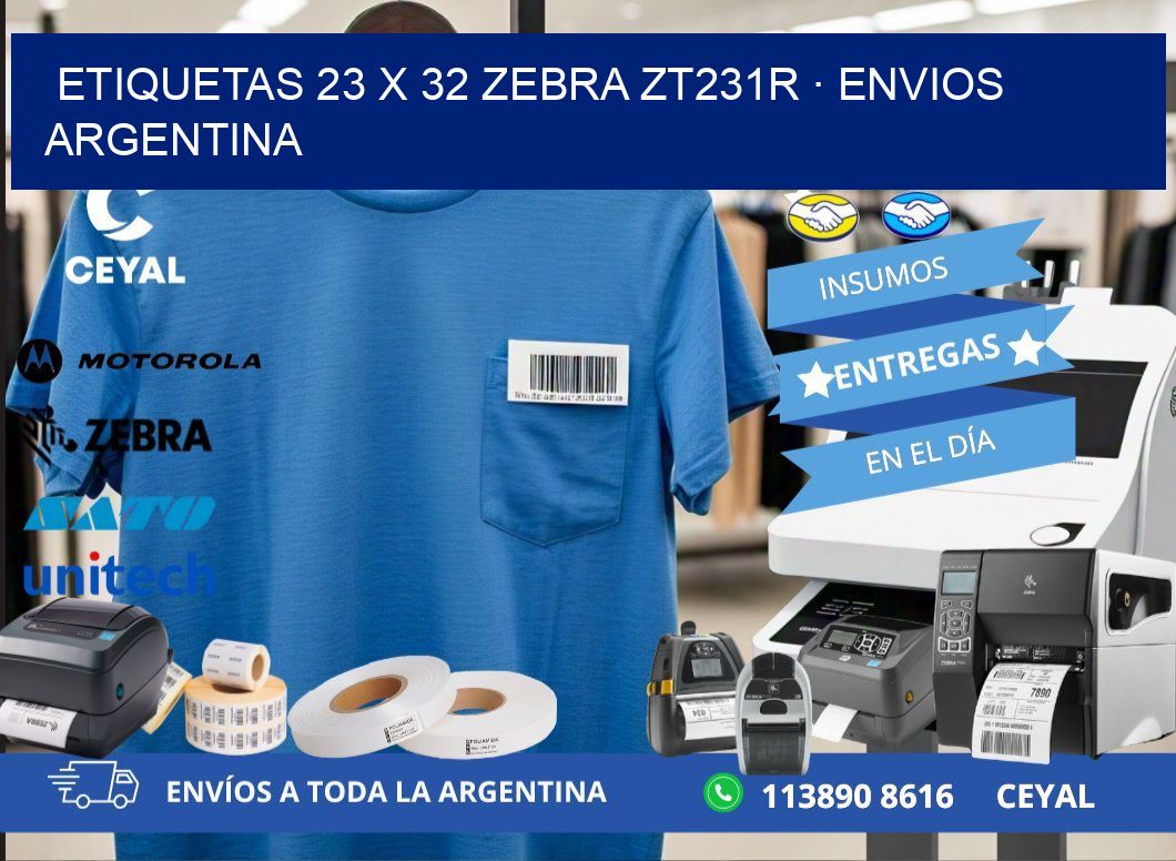 ETIQUETAS 23 x 32 ZEBRA ZT231R · ENVIOS ARGENTINA