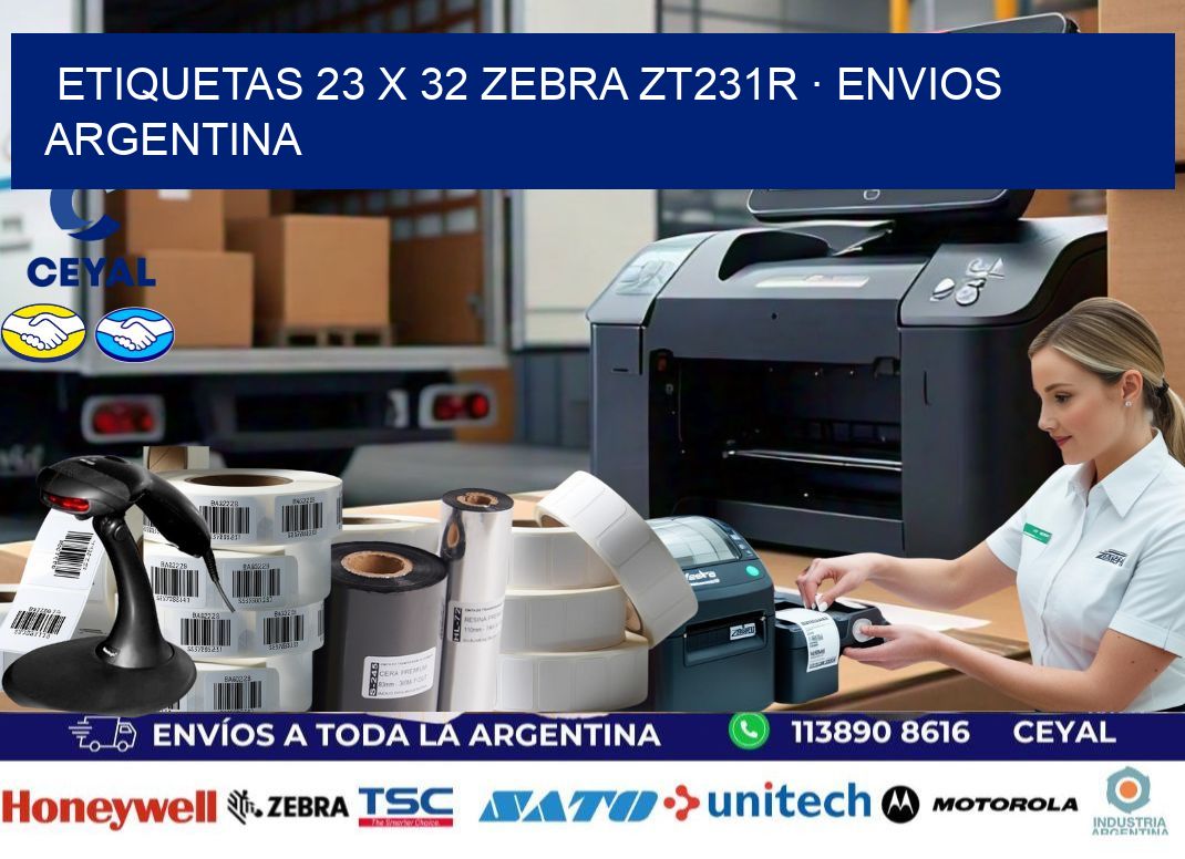 ETIQUETAS 23 x 32 ZEBRA ZT231R · ENVIOS ARGENTINA
