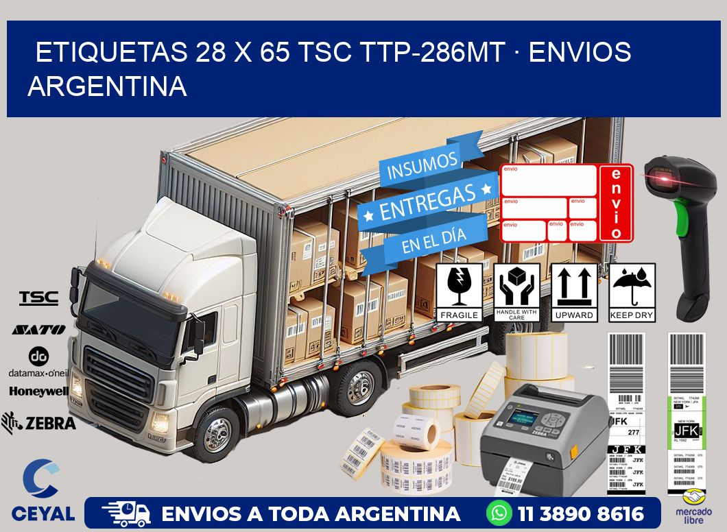 ETIQUETAS 28 x 65 TSC TTP-286MT · ENVIOS ARGENTINA