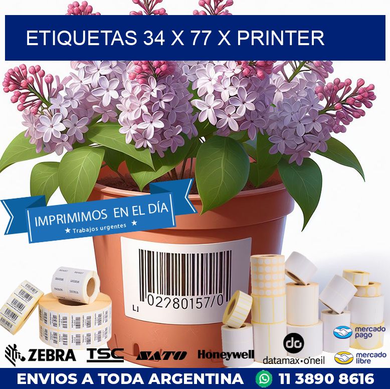 ETIQUETAS 34 x 77 X PRINTER