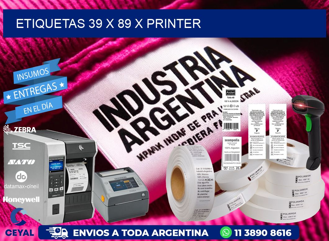 ETIQUETAS 39 x 89 X PRINTER