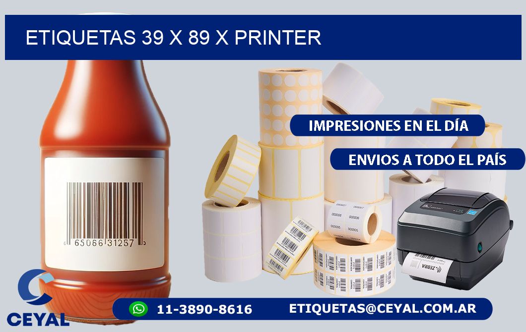 ETIQUETAS 39 x 89 X PRINTER