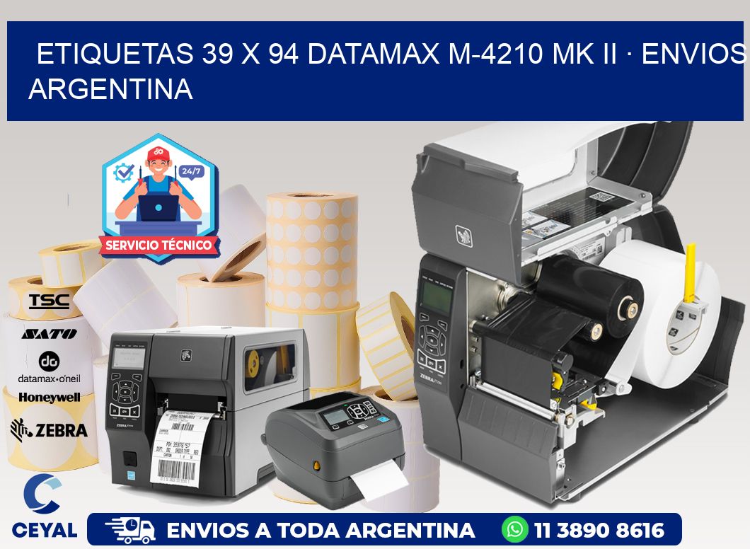 ETIQUETAS 39 x 94 DATAMAX M-4210 MK II · ENVIOS ARGENTINA