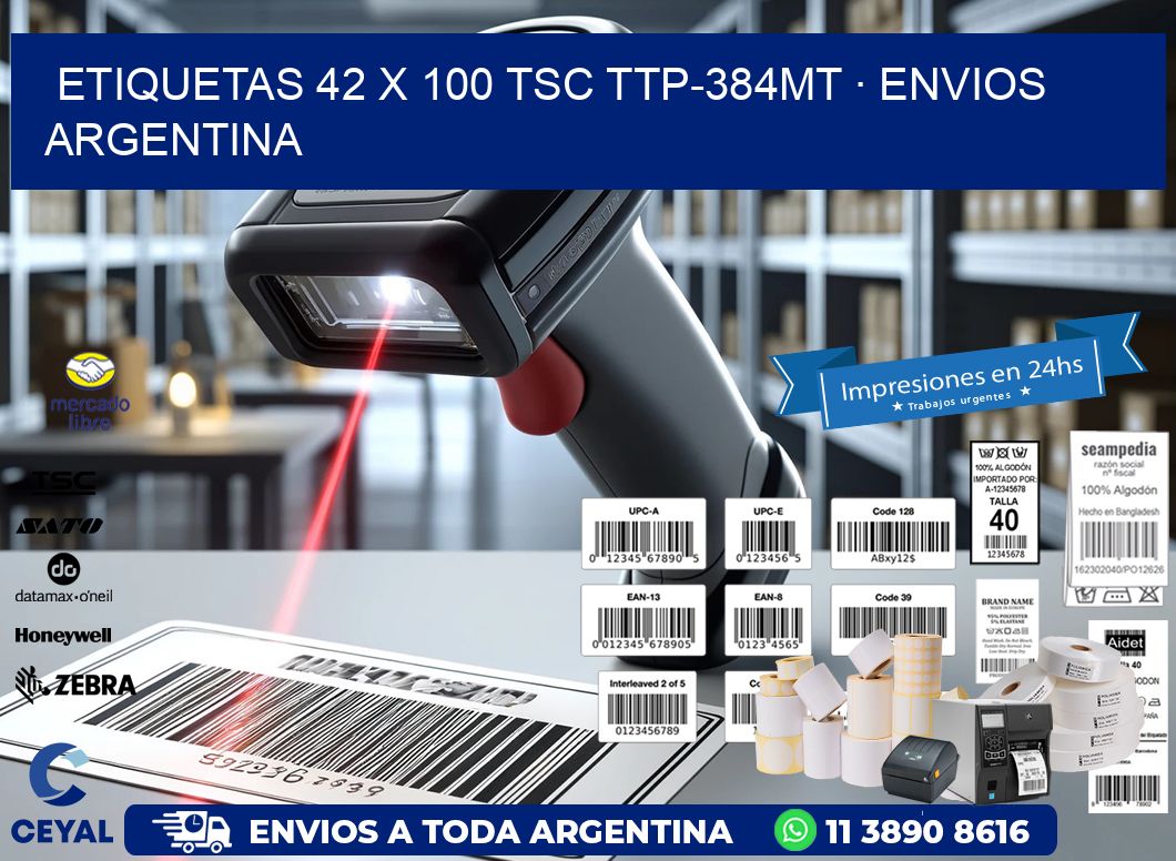 ETIQUETAS 42 x 100 TSC TTP-384MT · ENVIOS ARGENTINA