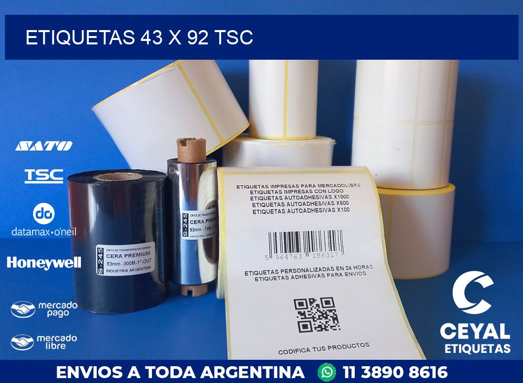 ETIQUETAS 43 x 92 TSC