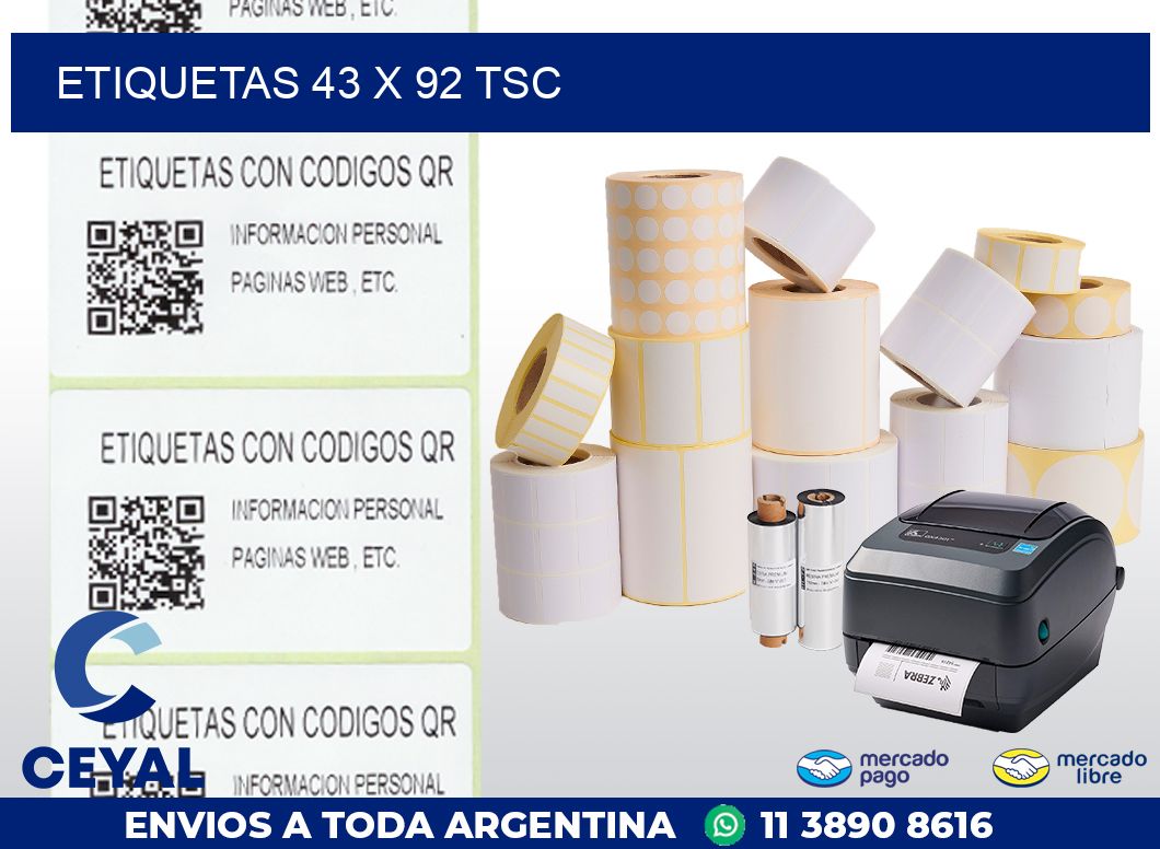 ETIQUETAS 43 x 92 TSC
