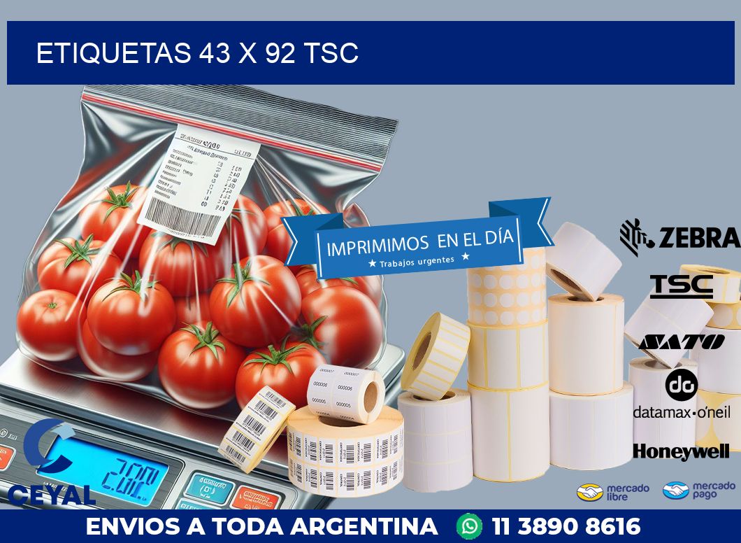 ETIQUETAS 43 x 92 TSC