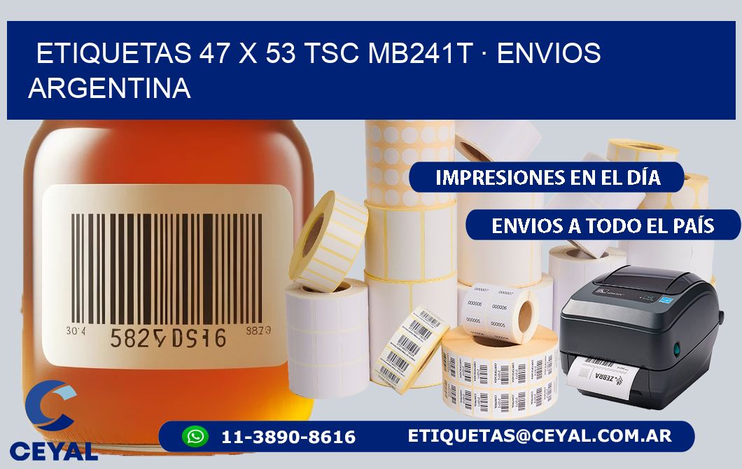 ETIQUETAS 47 x 53 TSC MB241T · ENVIOS ARGENTINA
