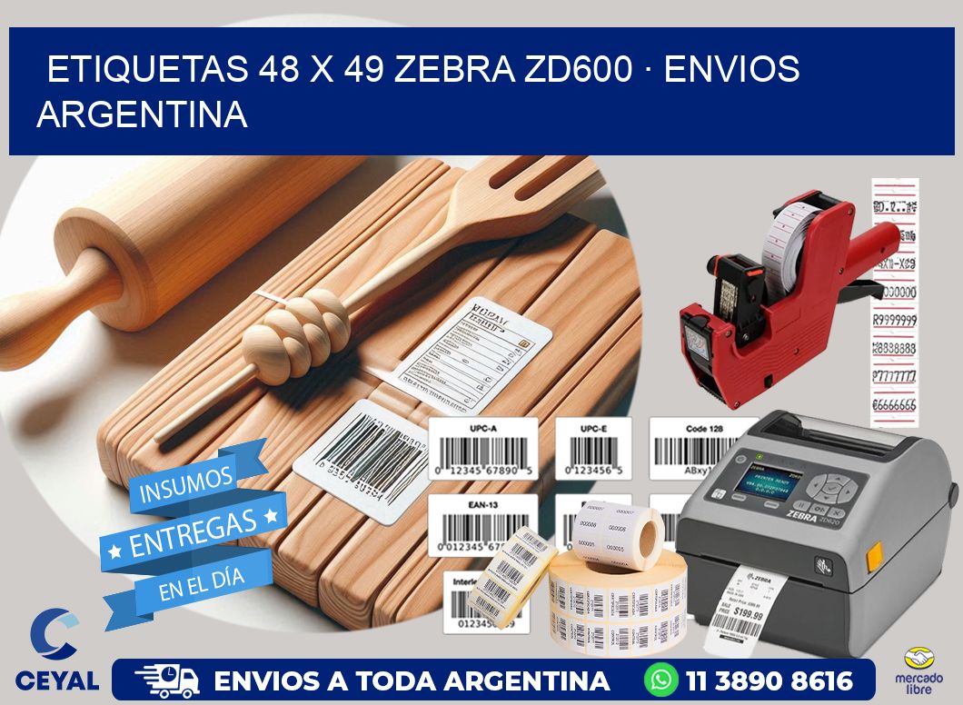 ETIQUETAS 48 x 49 ZEBRA ZD600 · ENVIOS ARGENTINA
