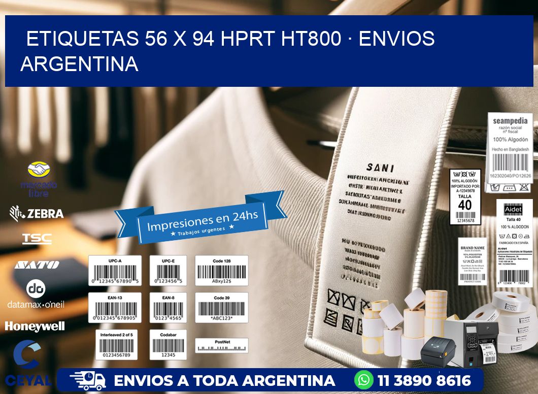 ETIQUETAS 56 x 94 HPRT HT800 · ENVIOS ARGENTINA
