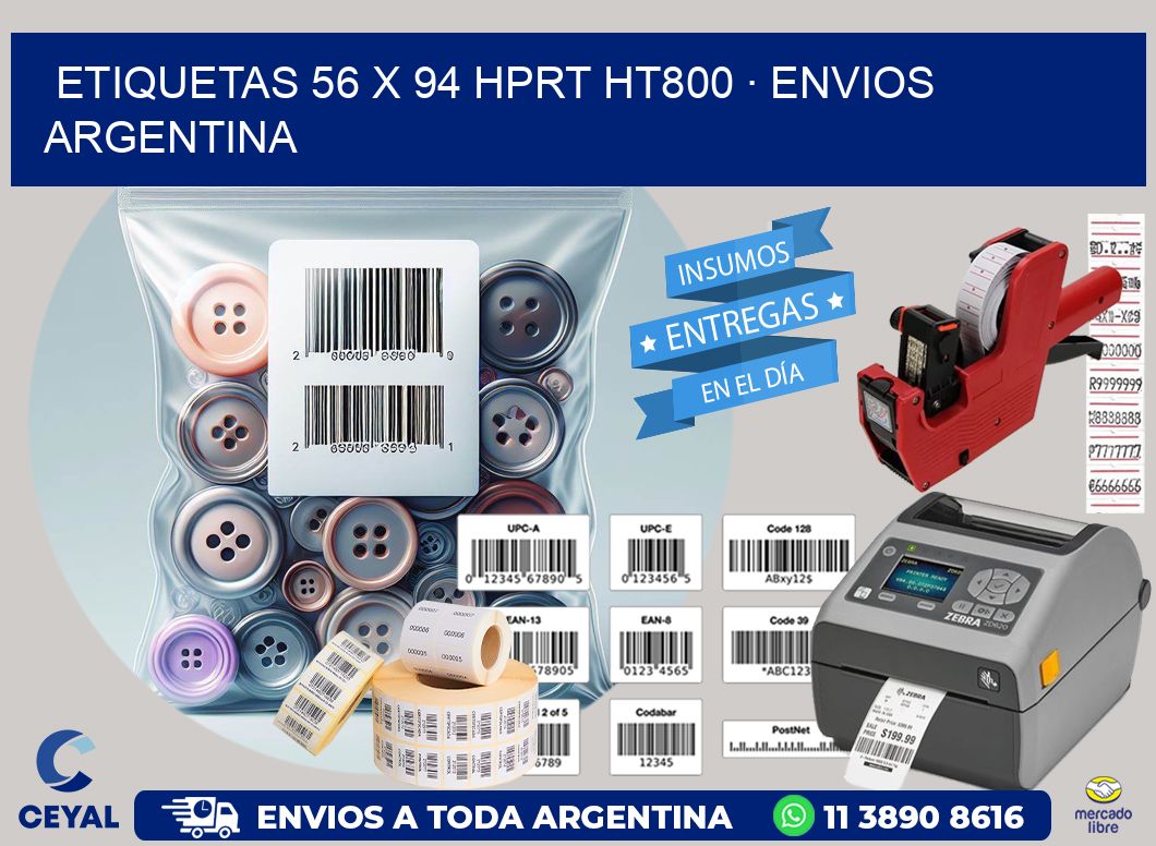 ETIQUETAS 56 x 94 HPRT HT800 · ENVIOS ARGENTINA