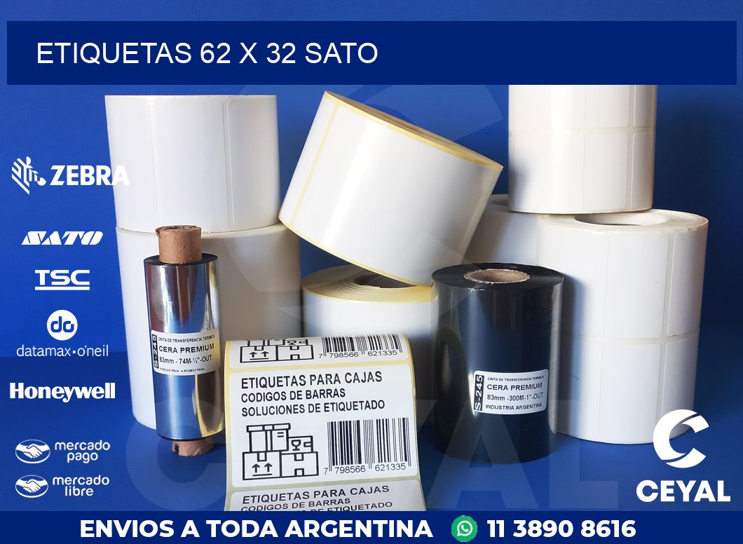 ETIQUETAS 62 x 32 SATO